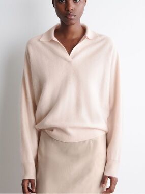 Cos brushed cashmere polo sweater